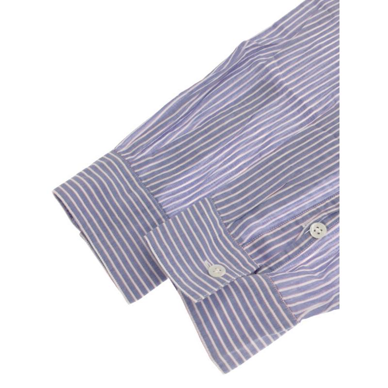 CristaSeya クリスタセヤ バンドカラーコットンストライプシャツ 