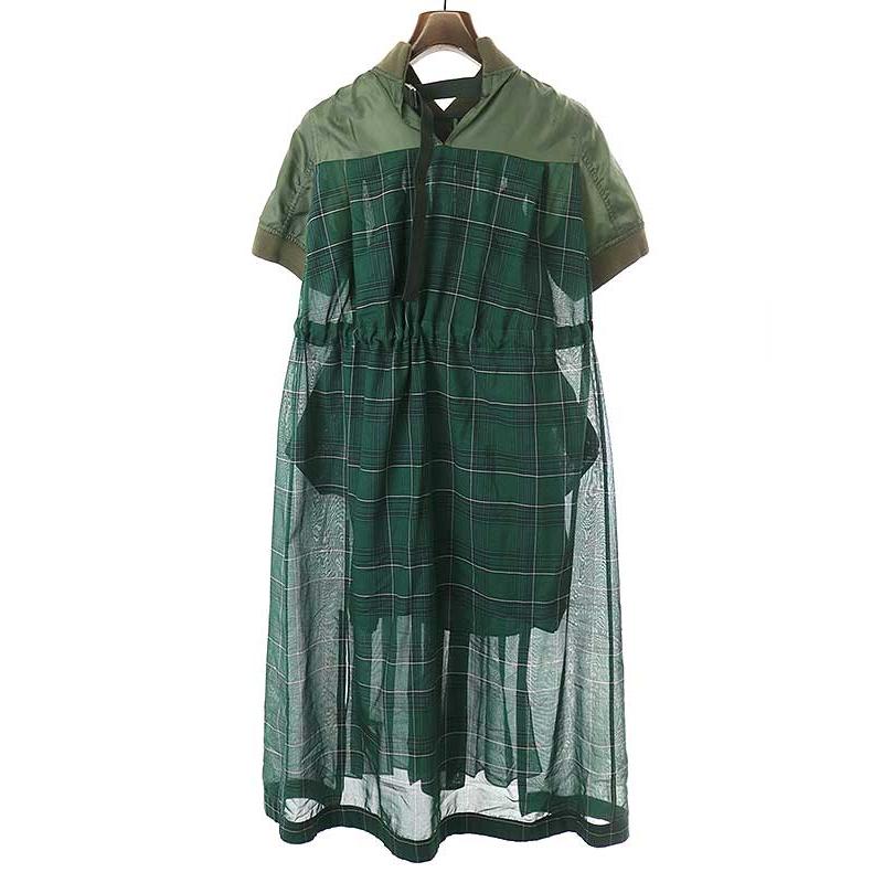 sacai サカイ 22SS MA-1ドッキング グレンチェックワンピース sacai サカイ 22SS MA-1ドッキング グレンチェックワンピース