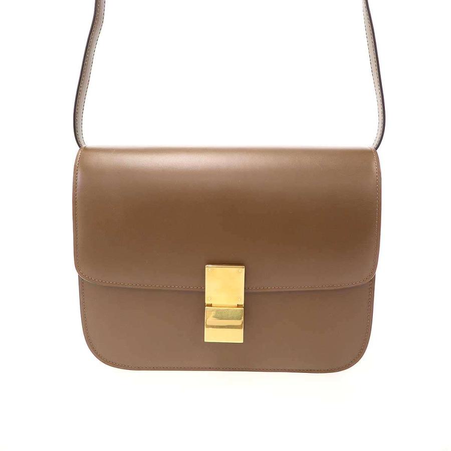 CELINE セリーヌ Classic Box Bag Medium クラシックボックスミディアム ショルダーバッグ  ブラウン  ITEL82547F5Aの画像