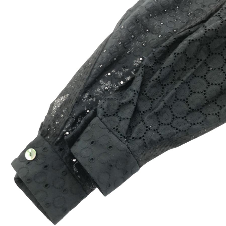 ENFOLD 24ss レースシャツ SOLID-ARM SHIRT ブラック 25SS