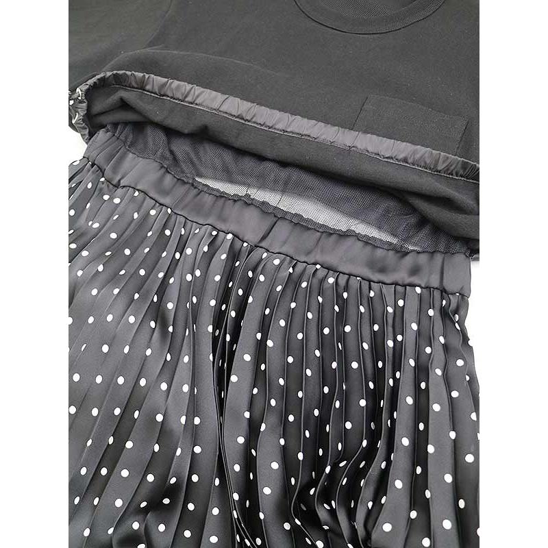 sacai サカイ 23AW Polka Dot Cotton Jersey x Satin Dress sacai サカイ 23AW Polka Dot Cotton Jersey x Satin Dress