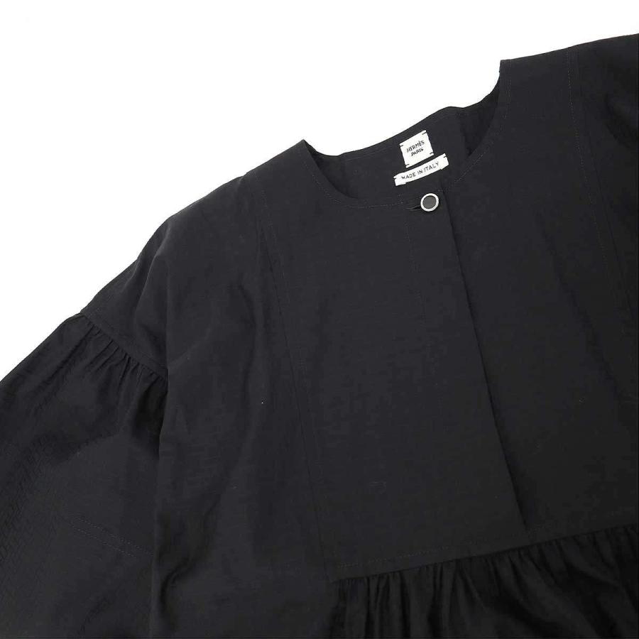 未使用　エルメス　HERMES 半袖ポロワンピース　黒　タグ付き アウトレット 価格ファッション - 未使用 エルメス HERMES 半袖ポロ