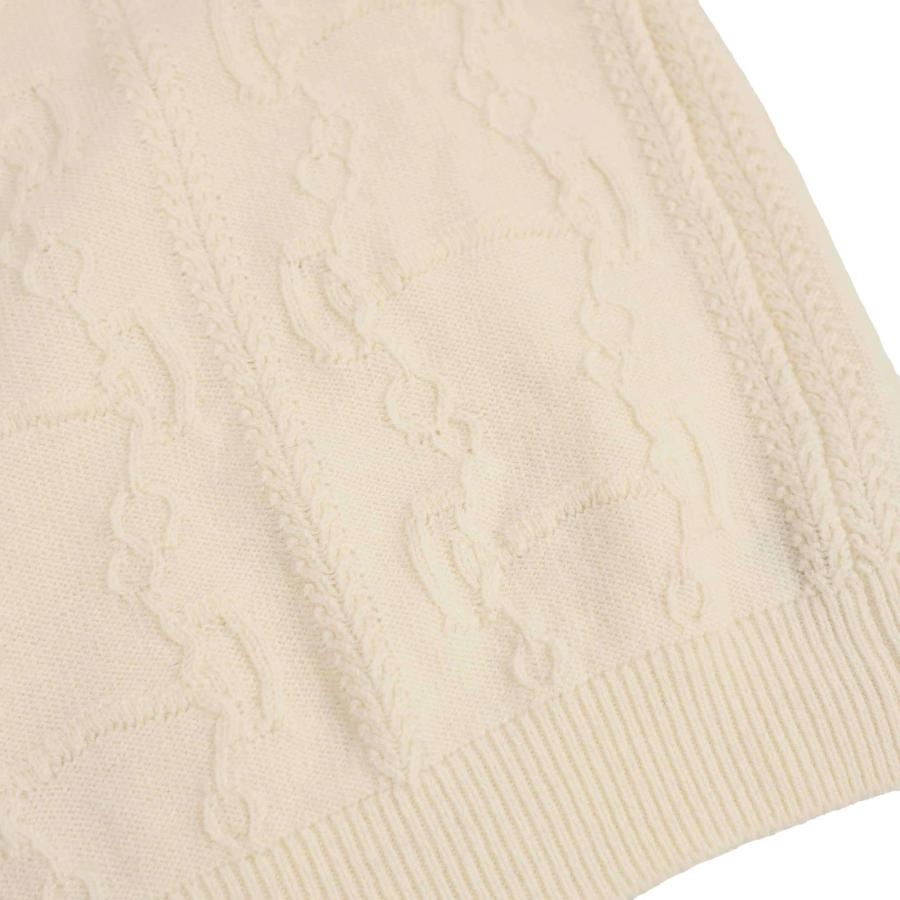 HERMES エルメス 22AW 朝の散歩 ウール×カシミヤ ケーブルプルオーバーニット 2H2666D6 アイボリー 38 HERMES エルメス 22AW 朝の散歩 ウール×カシミヤ ケーブルプルオーバー
