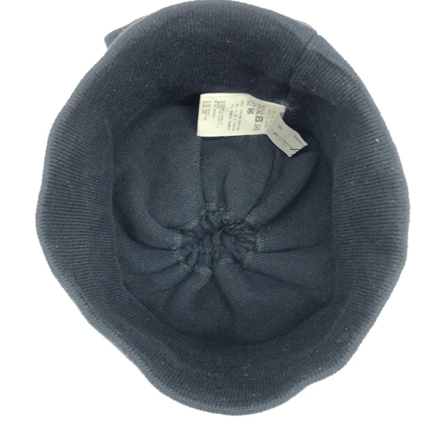 Yohji Yamamoto POUR HOMME ヨウジヤマモト プールオム 18SS コットンリネンゴム編ドローストリングキャップ HW-H08-062 ブラック Yohji Yamamoto POUR HOMME ヨウジヤマモト プールオム 18SS コットン