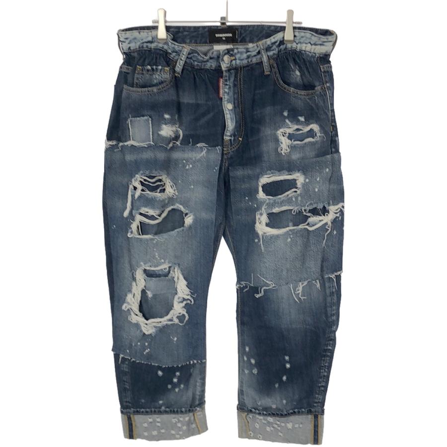 ディースクエアード DSQUARED2 ダメージペンキ加工ロールアップ