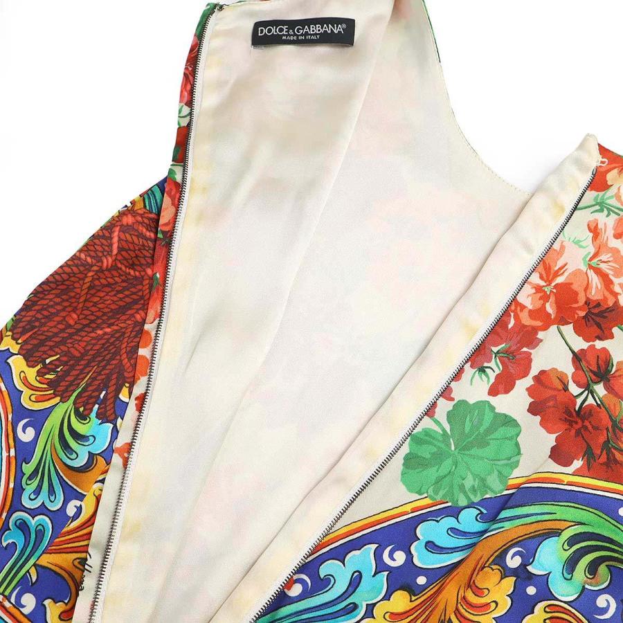 美品 DOLCE & GABBANA シルク　　フラワー　　ワンピース DOLCE&GABBANA（ドルチェ & ガッバーナ） フラワーマヨリカシルク