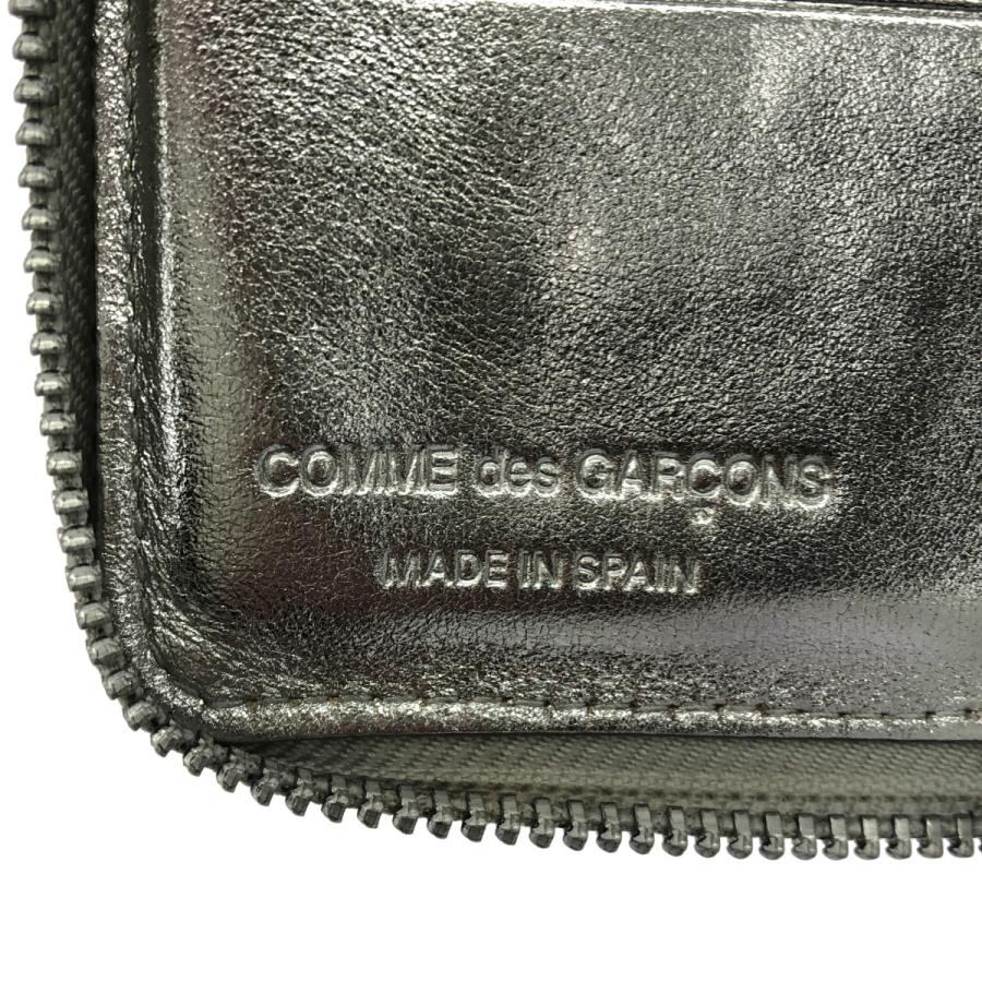 comme des garcons ラウンドジップ財布 ブラック／シルバー COMME des GARCONS（コムデギャルソン） ラウンドジップレザー