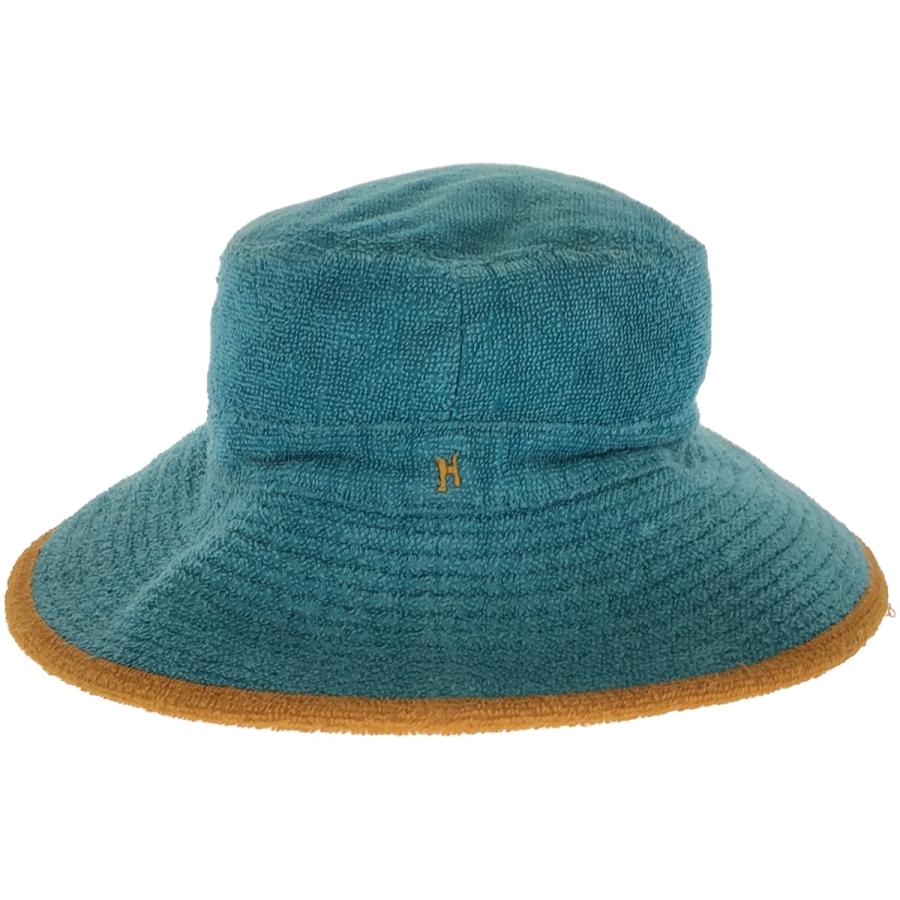 HERMES エルメス Hロゴパイル地バケットハット ブルー 55 ITFAAB0M9ANO