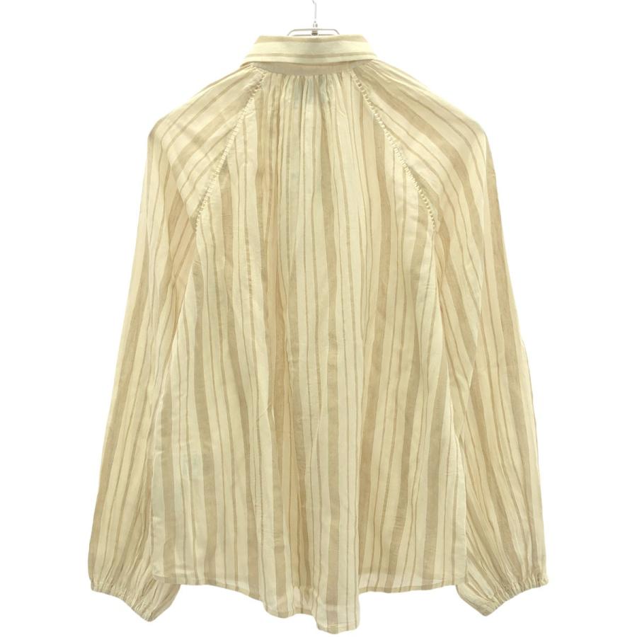 Merlette マーレット 24SS TIANA STRIPE TOP シルクコットンストライプシャツブラウス 172E26ST ベージュ系 XS merlette（マーレット） 24SS TIANA STRIPE TOP シルクコットン