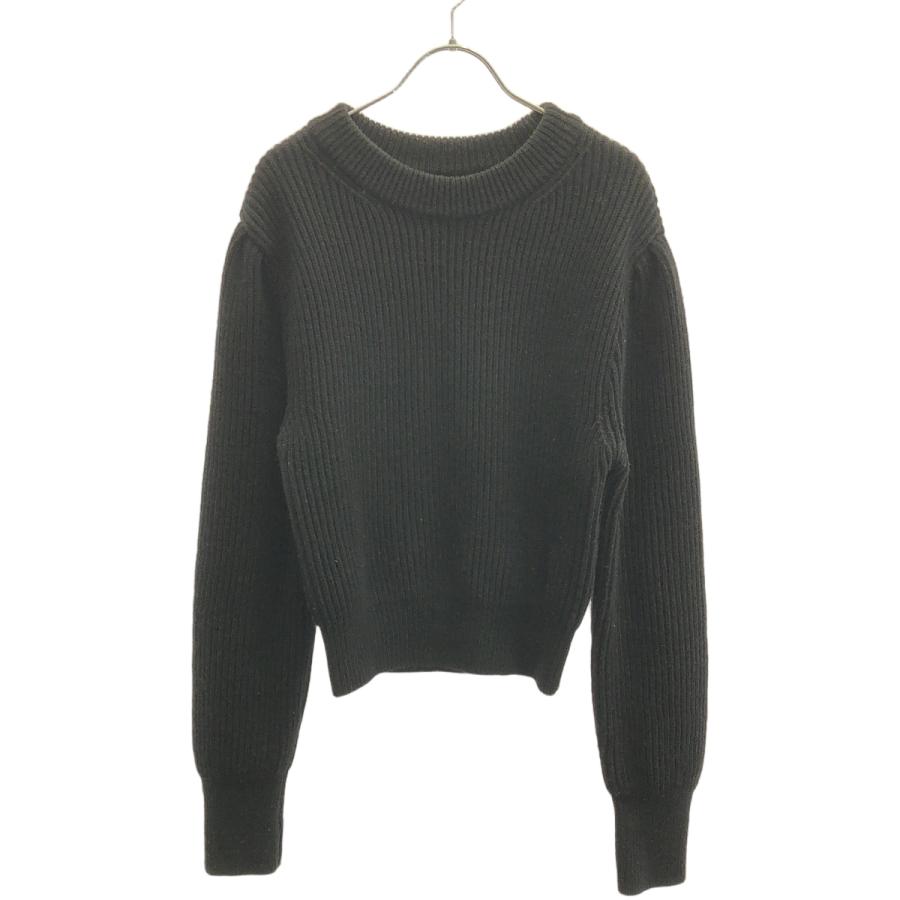 AMOMENTO アモーメント 23AW ウールリブニットセーター AM23FWW09KN ブラック 0 AMOMENTO（アモーメント） 23AW ウールリブニットセーター AM23FWW09KN