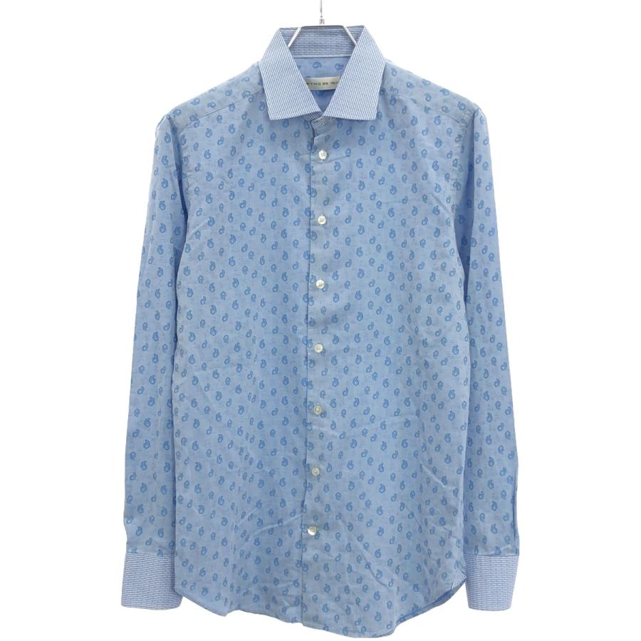 ETRO 長袖シャツ M ブルー　エトロ ETRO（エトロ） 19SS 総柄コットンシャツ ブルー 39 ITFKC2DOQV5O