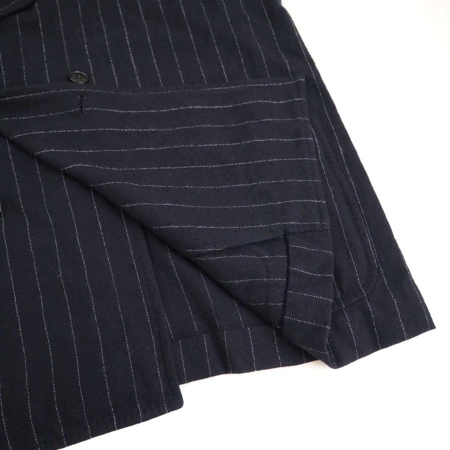 COMOLI 強縮ウールセットアップ 20AW ネイビーストライプ 3/2 美品 COMOLI コモリ 20AW 強縮ウールストライプジャケット&イージーパンツ
