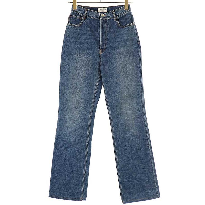 BALENCIAGA バレンシアガ 20SS ハイウエストロングデニムパンツ BALENCIAGA バレンシアガ 20SS ハイウエストロングデニムパンツ
