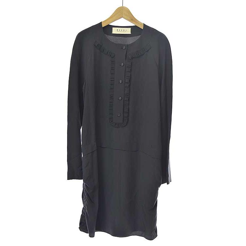 MARNI マルニ 11AW シルクチュニックワンピース ブラック系 42 