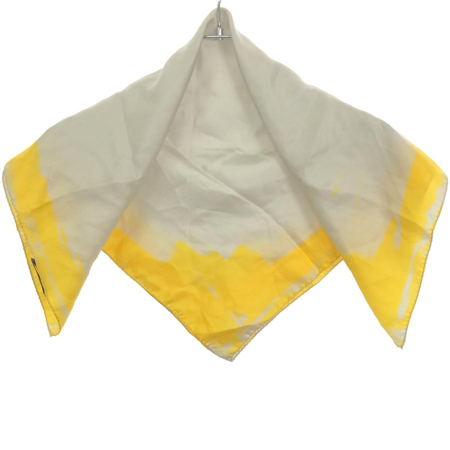 JIL SANDER ジルサンダー シルクスカーフ グレー×イエロー
