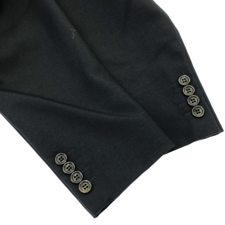 ブラックコムデギャルソン  フード ウールジャケット 背面ギャザー 黒　L COMME des GARCONS HOMME DEUX コムデギャルソンオムドゥ 21SS