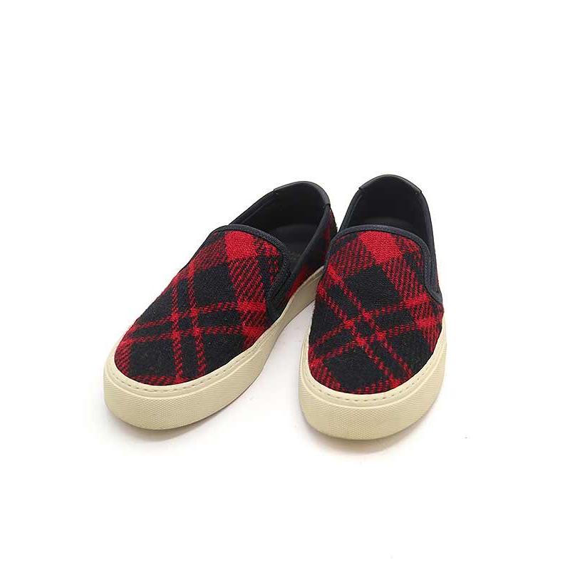 SAINT LAURENT PARIS サンローラン パリ チェック柄スリッポン 