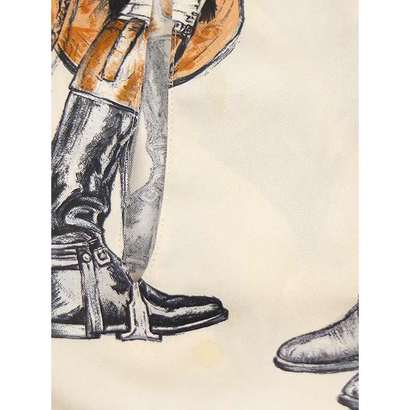 HERMES エルメス A propos de bottes ヴァルーズシルクシャツ