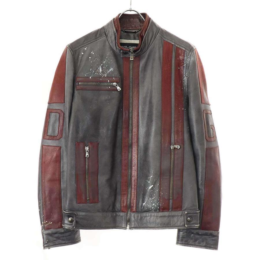 DOLCE & GABBANA ダメージ加工馬革、レザーライダース DOLCE & GABBANA ダメージ加工馬革、レザーライダース
