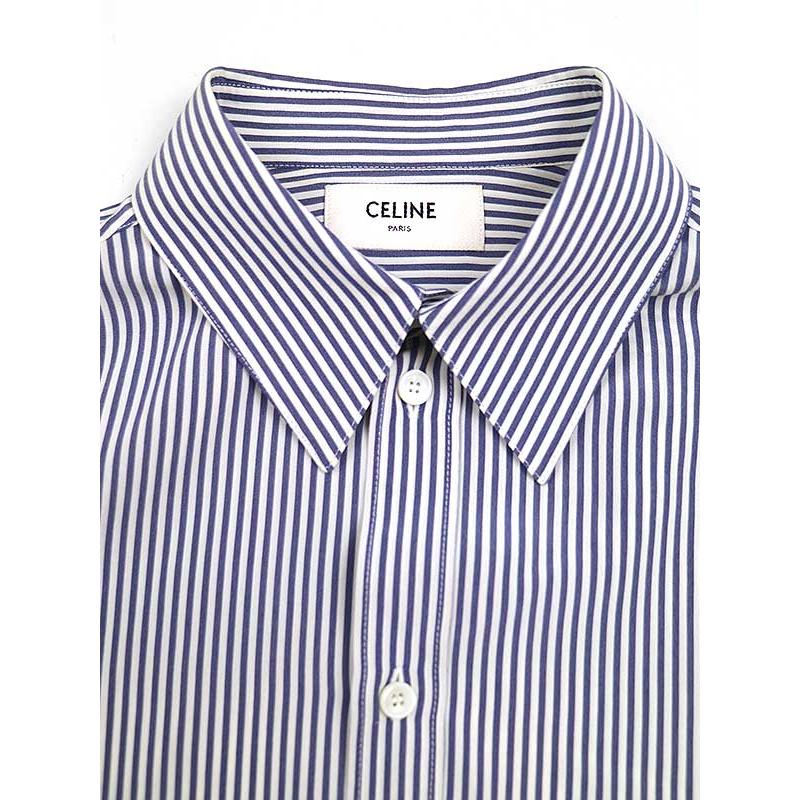 CELINE セリーヌ シルク クラシックレギュラーカラーストライプ CELINE セリーヌ シルク クラシックレギュラーカラーストライプ