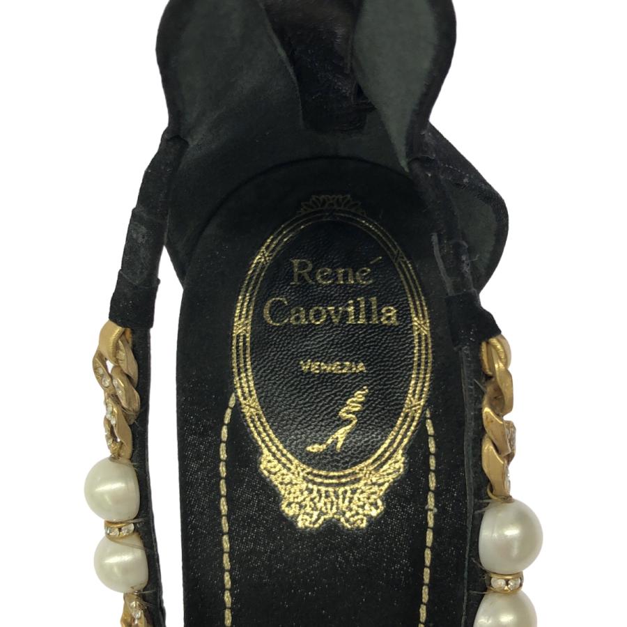 Rene Caovilla リボン装飾の低ヒールサンダル Rene Caovilla リボン装飾の低ヒールサンダル - メルカリ