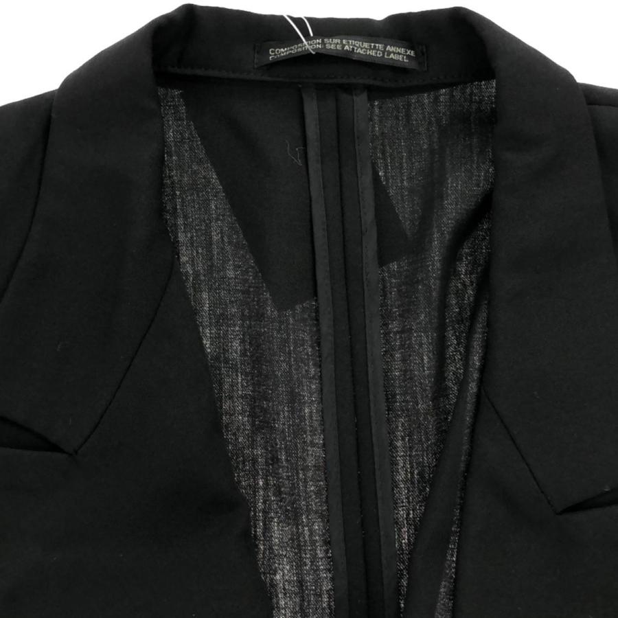 ヨウジヤマモトプールオム ウールギャバ袖編上げジャケット 黒 サイズ2 美品 Yohji Yamamoto POUR HOMME ヨウジヤマモト プールオム 24SS
