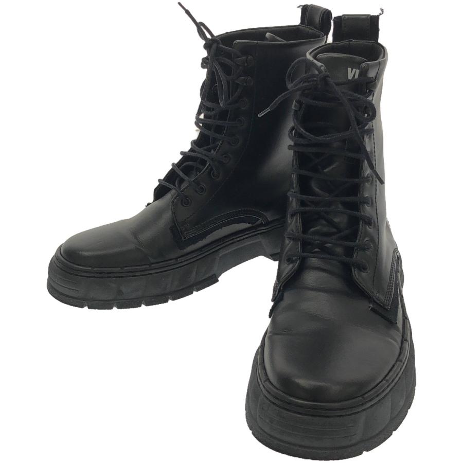 VIRON アップルレザー レースアップ ハイカットブーツ BLACK