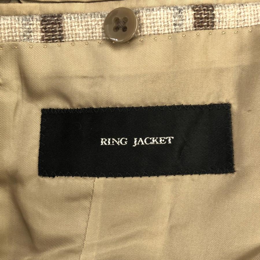 RING JACKET（リングヂャケット） カシミヤ混ウールチェックテーラード 