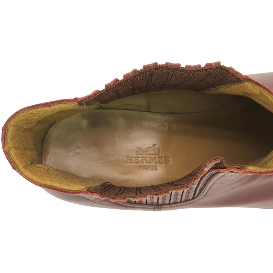 HERMES エルメス サイドゴアレザーブーツ  レッド 41 1/2 ITGIHR11AVL6 | ヘルメス（サントリー） | 04