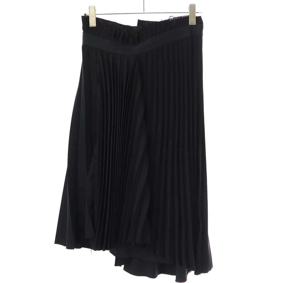 BALENCIAGA バレンシアガ ロゴテープアシンメトリーファンシープリーツ  