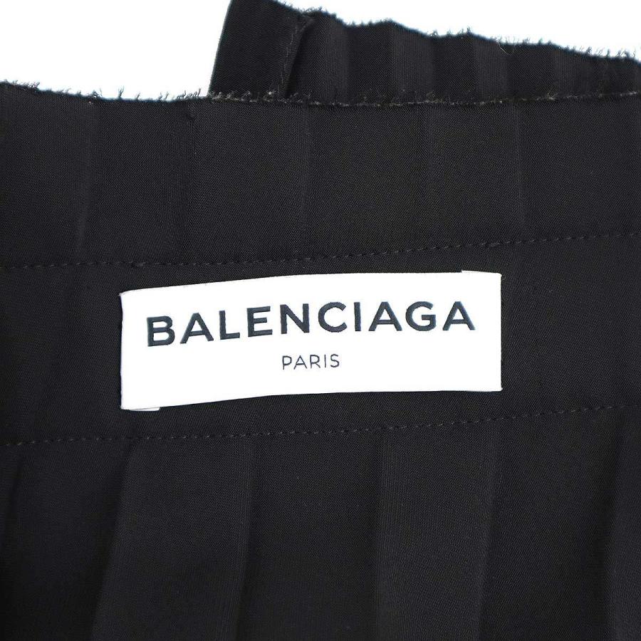 BALENCIAGA バレンシアガ ロゴテープアシンメトリーファンシープリーツ  
