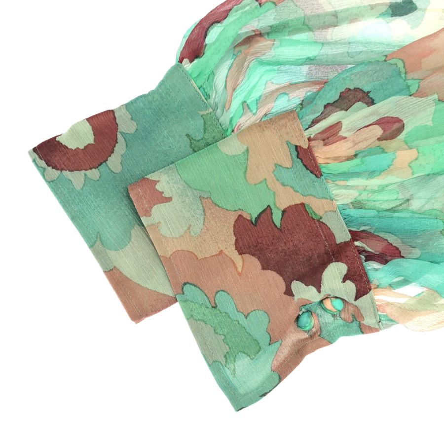 BOWTE バウト 23SS Print Bowtie Blouse シルクシアーブラウスシャツ 231-11-0010 グリーン - ITGN7A6992U8の画像