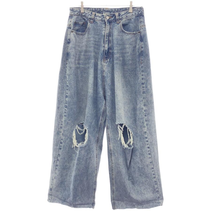WHITELAND ホワイトランド 23AW DAMEGE WIDE DENIM ダメージ加工ワイド 