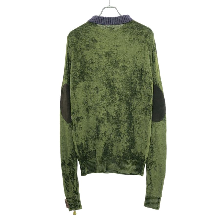 BED J.W. FORD ベッドフォード 25AW Long long sleeve エルボーパッチモールニットセーター 25AW-B-KT05 カーキ 1 BED J.W. FORD（ベッドフォード） 25AW Long long sleeve エルボー