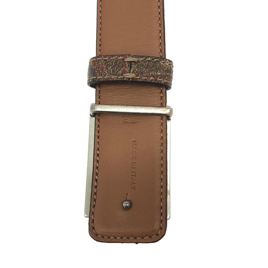 ETRO エトロ ベルト ゴールドEバックル レザー ブラウン ETRO（エトロ） Eバックルペイズリーレザーベルト ブラウン系