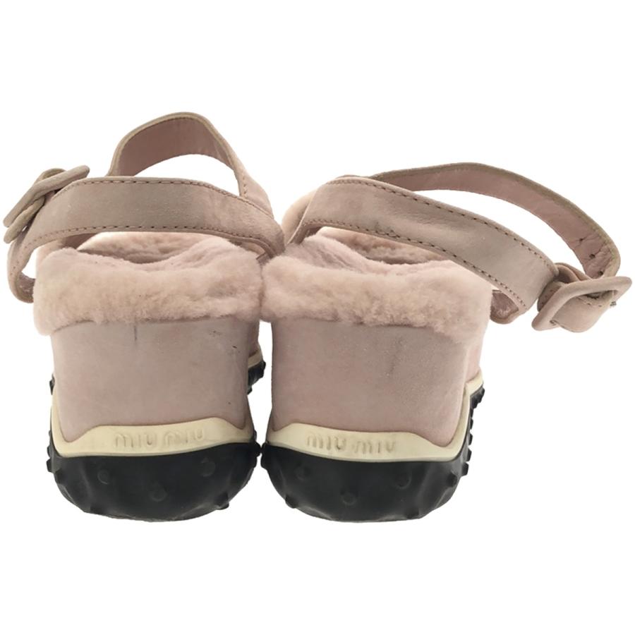 miu ミュウミュウ プラットフォームレザーボアサンダル 08830 miu ミュウミュウ プラットフォームレザーボアサンダル 08830