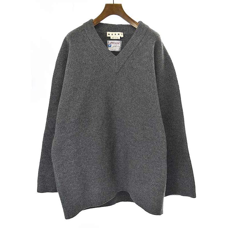 MARNI マルニ 20AW オーバーサイズVネックニットセーター グレー MARNI マルニ 20AW オーバーサイズVネックニットセーター グレー