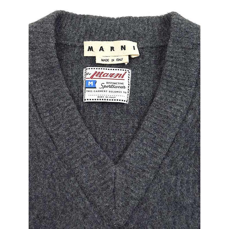 MARNI マルニ 20AW オーバーサイズVネックニットセーター グレー MARNI マルニ 20AW オーバーサイズVネックニットセーター グレー