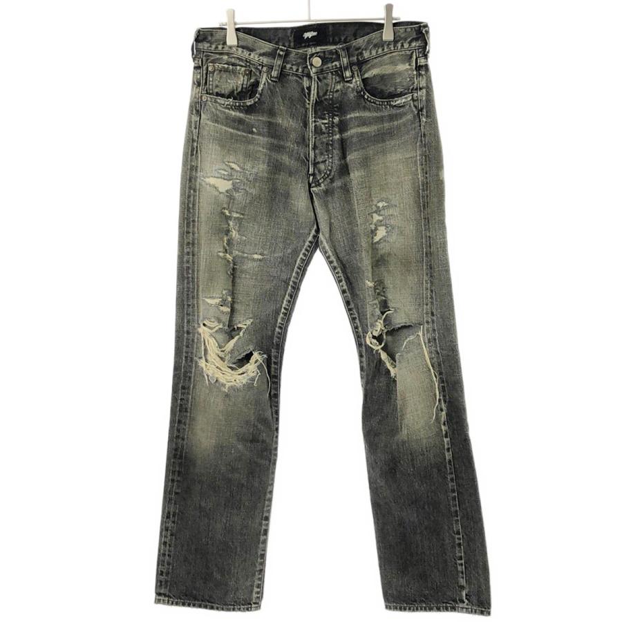 MYne マイン Boro Denim Pants ダメージ加工デニムパンツ ブラック 
