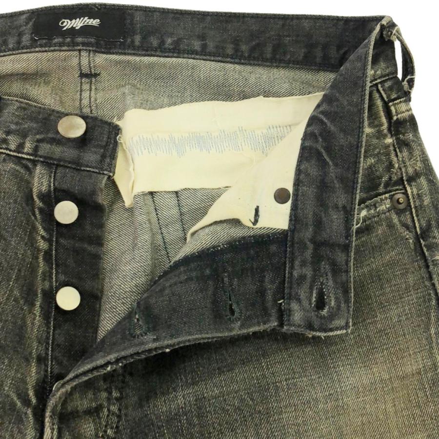 MYne マイン Boro Denim Pants ダメージ加工デニムパンツ ブラック 