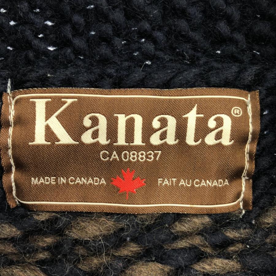 KANATA（カナタ） カウチンニットベスト ブラウン×ネイビー