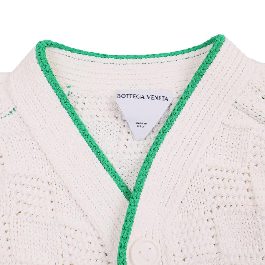 BOTTEGA VENETA - BOTTEGA VENETA ボッテガヴェネタ 22SS インテルシアトニットカーディガン 701920 V1WX0 ホワイト XS BOTTEGA VENETA ボッテガヴェネタ 22SS インテルシアトニット