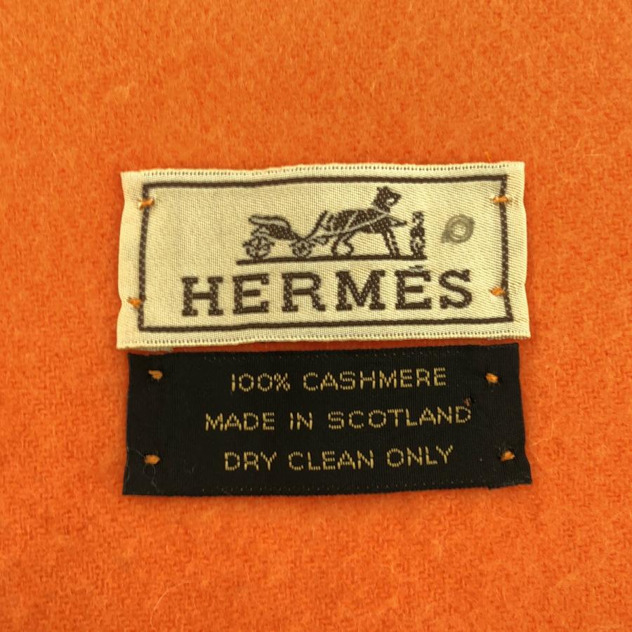 ヘルメス（サントリー） HERMES エルメス ロゴ刺繍カシミヤフリンジ