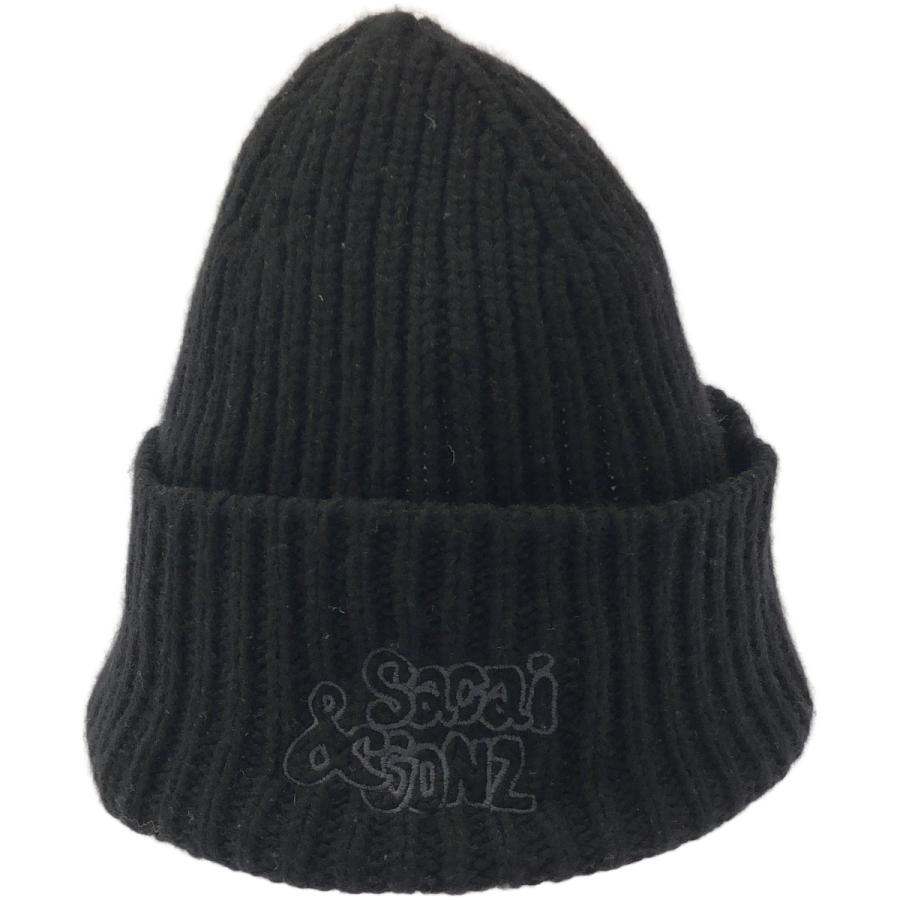 sacai 黒 ニット帽 sacai（サカイ） sacai×Mark Gonzales Gonz マークゴンザレス ゴンズ