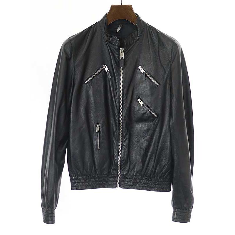 Dior HOMME ディオールオム 07SS ジップアップ リブレザーブルゾン 