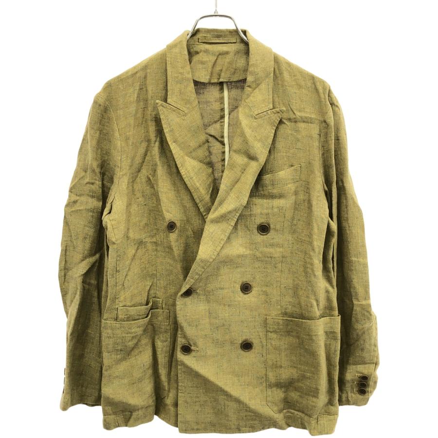 キャバン メランジリネンダブルブレストジャケット ソルビアティ ベージュ キャバン メランジリネンダブルブレストジャケット ソルビアティ ベージュ