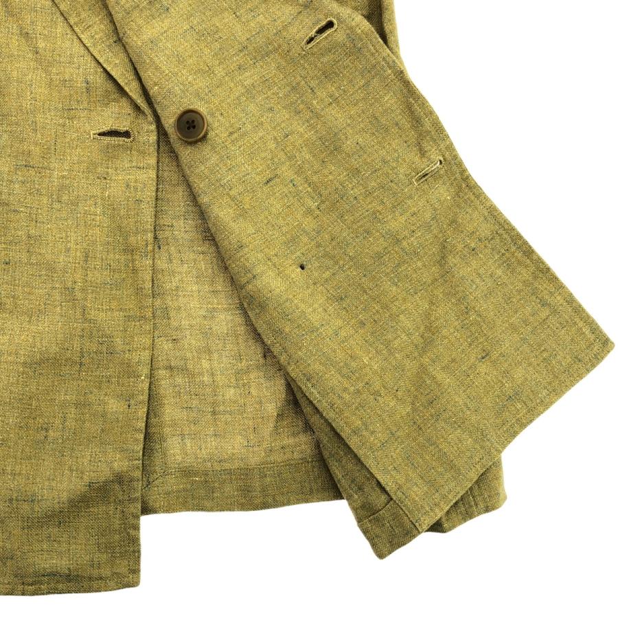 キャバン メランジリネンダブルブレストジャケット ソルビアティ ベージュ キャバン メランジリネンダブルブレストジャケット ソルビアティ ベージュ