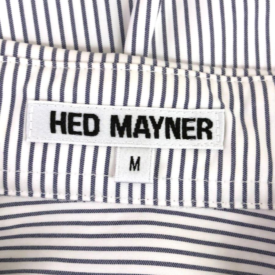 HED MAYNER ヘドメイナー ストライプシャツ ホワイト ブルー M 