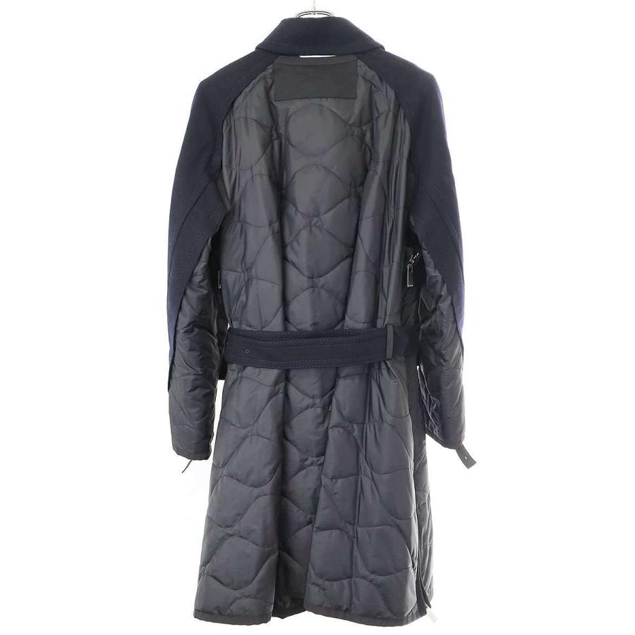 sacai サカイ 18AW キルティングナイロンドッキングメルトンウール