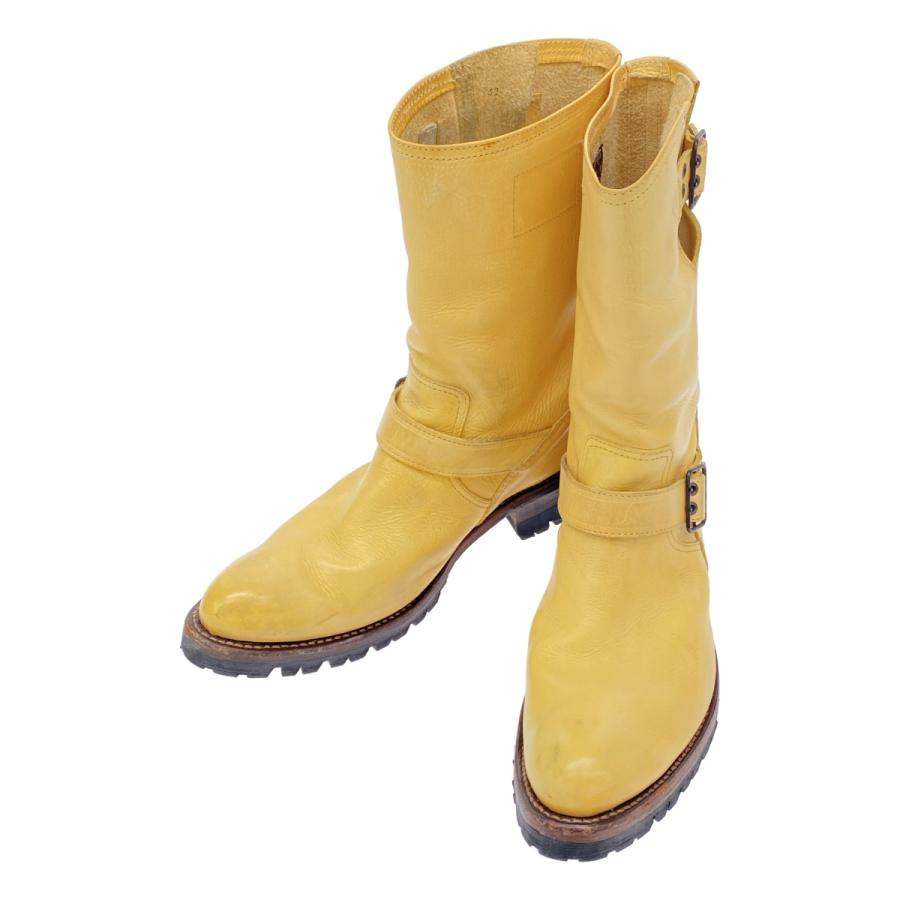 IZREEL（イズリール） レザーエンジニアブーツ イエロー 42